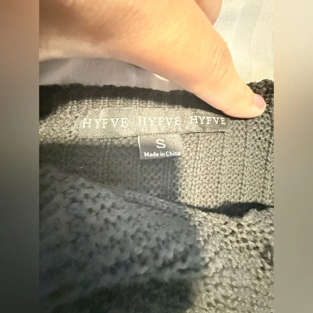 HYFVE Black Midi Skirt with Knit Detail